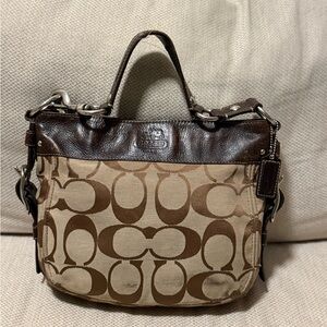 Coach Brown and Tan Shoulder Bag